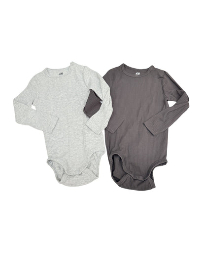 H&M Ribbed Bodysuits 2-Pack Size 2T