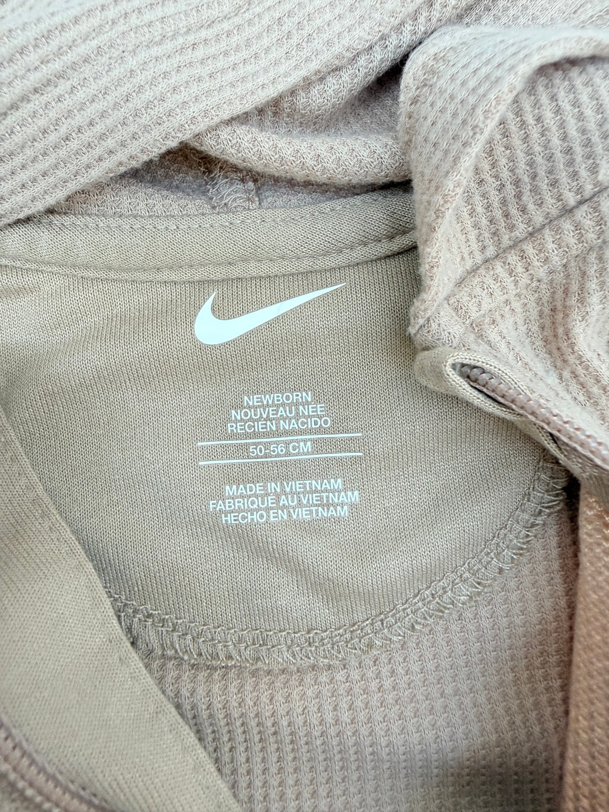 Nike Waffle Knit Hooded Romper Newborn