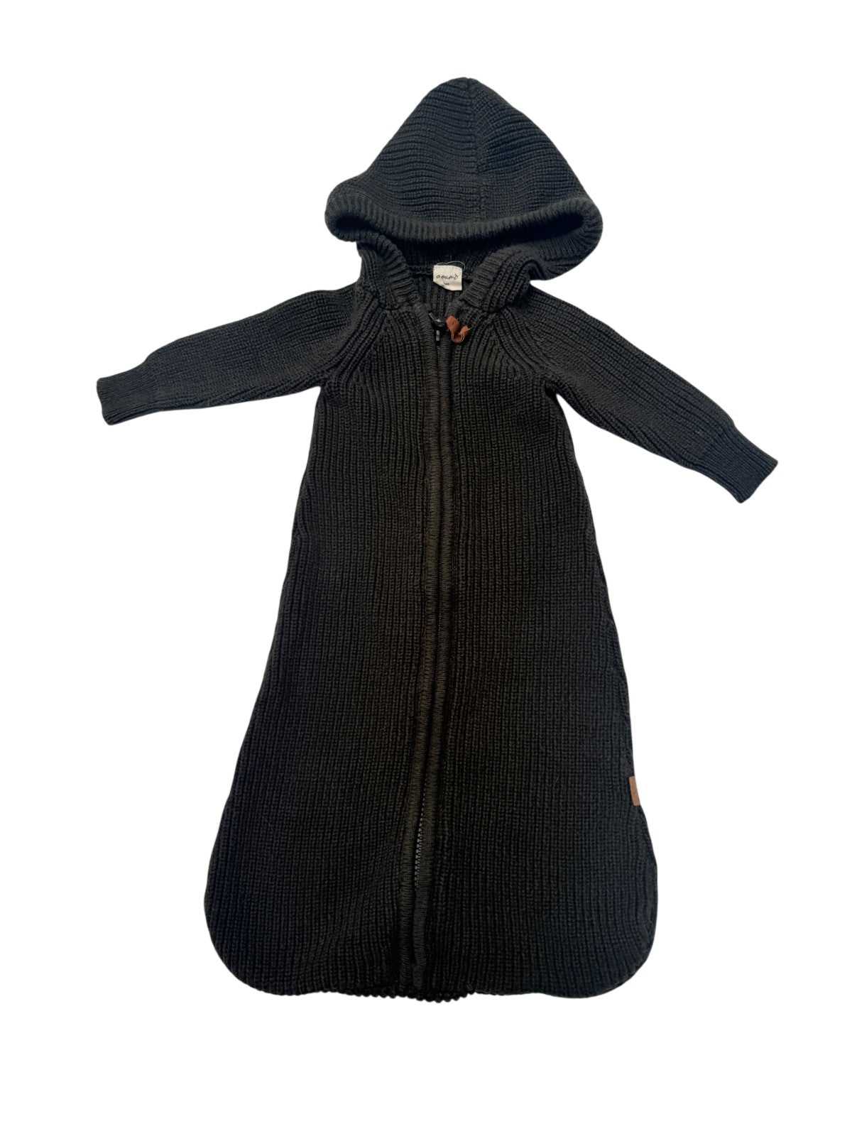 Goumi Forest Green Knit Hooded Bunting Sleep Sack NB