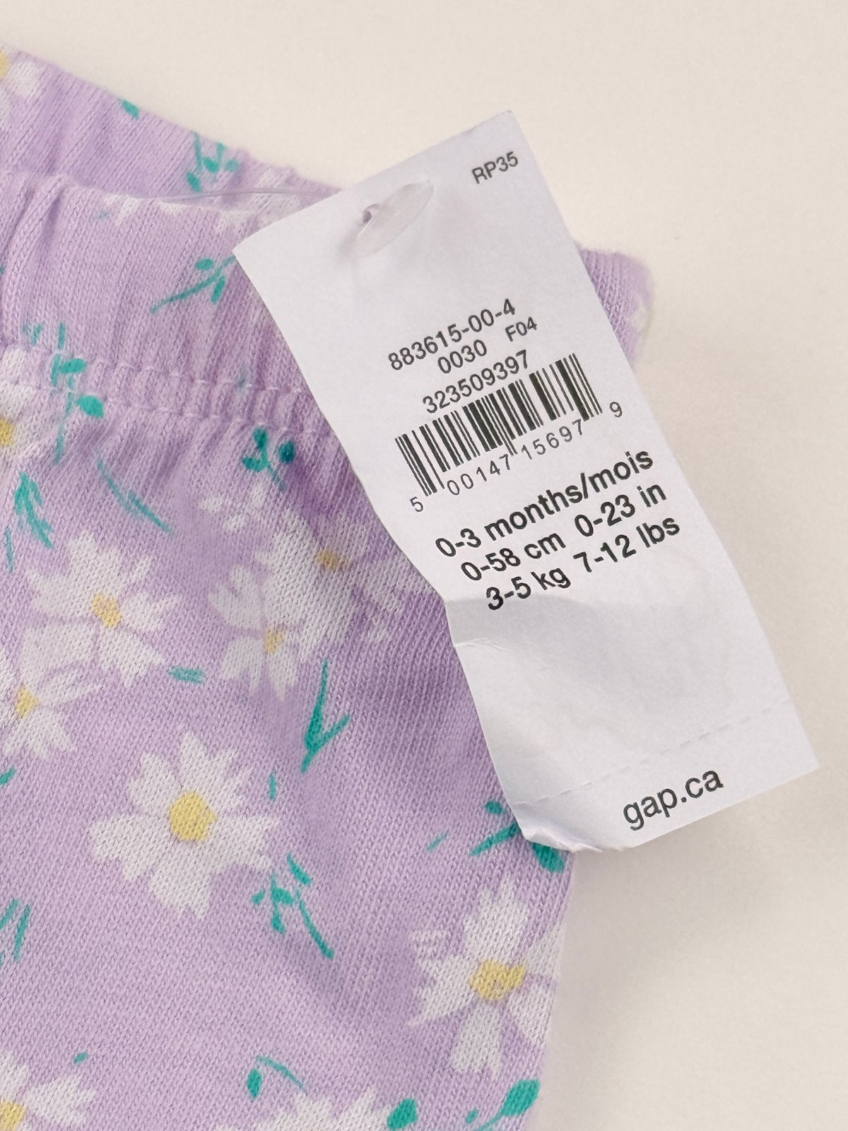 NWT - baby GAP Daisy Floral Leggings 0-3M