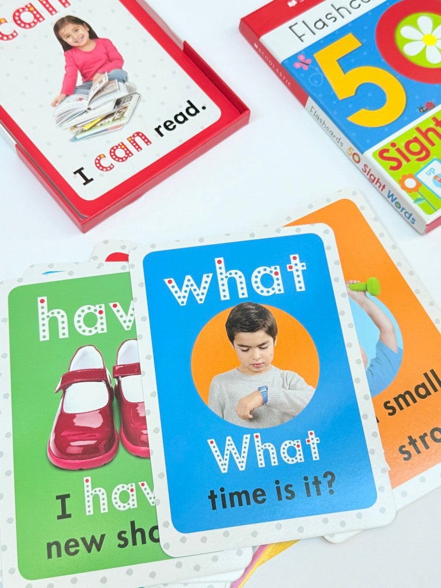 Scholastic 50 Sight Words Wipe-Clean Flashcards