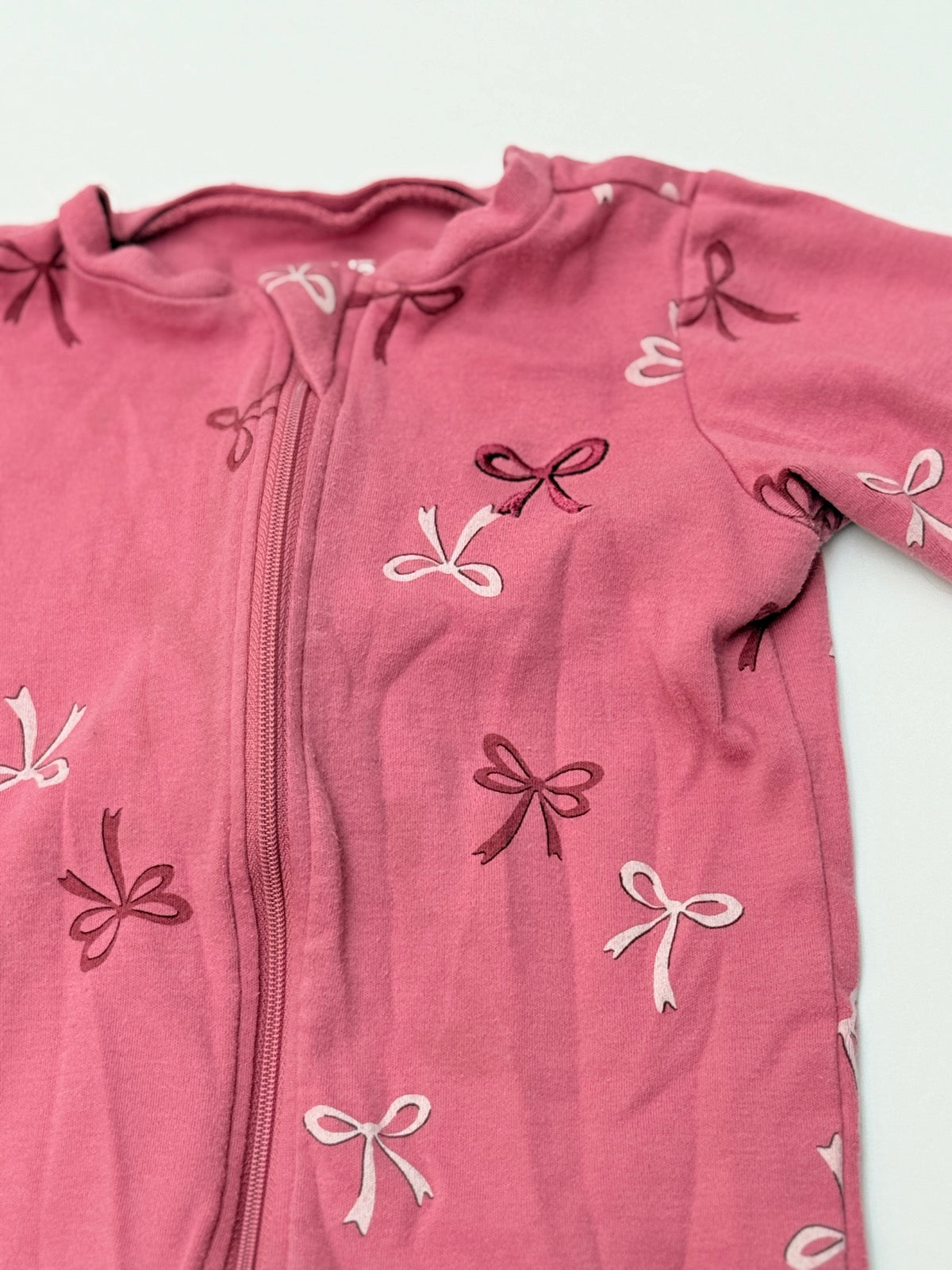 Pekkle Bow Print Footed Sleeper 12M