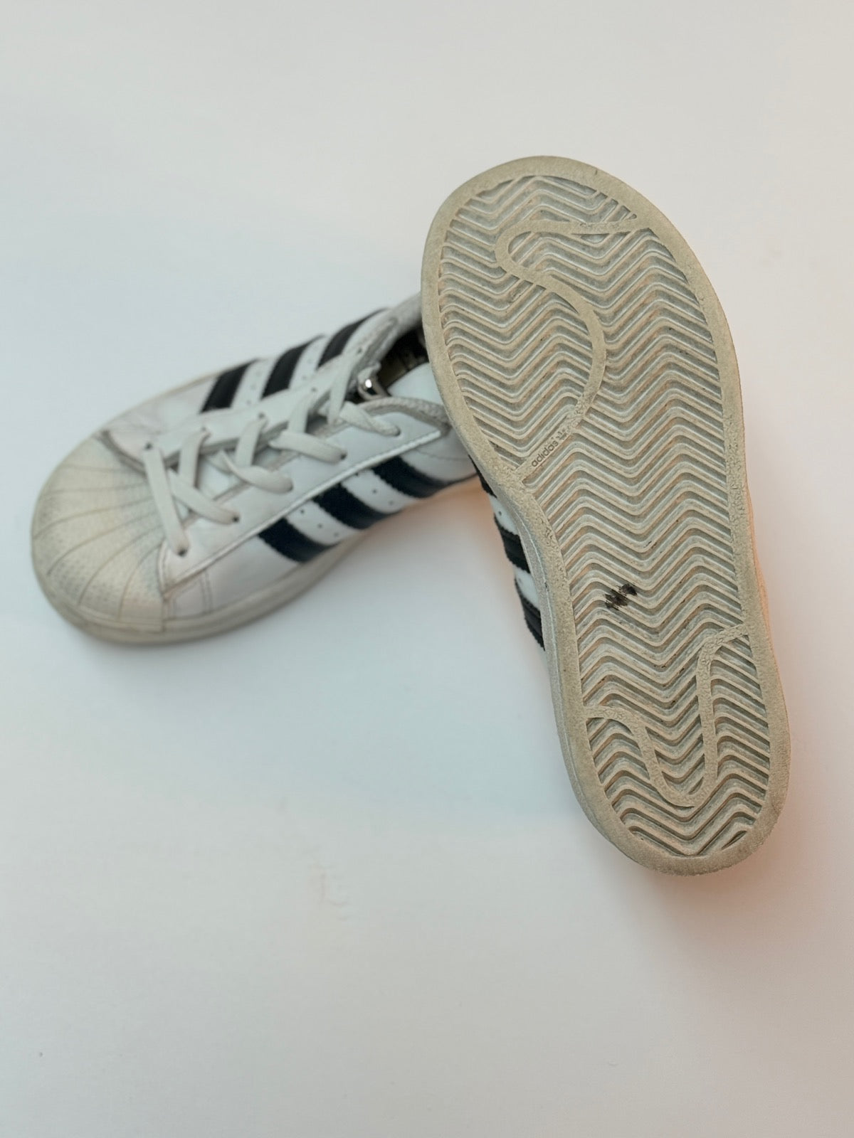 Adidas Superstar White Black Sneakers Size 13K