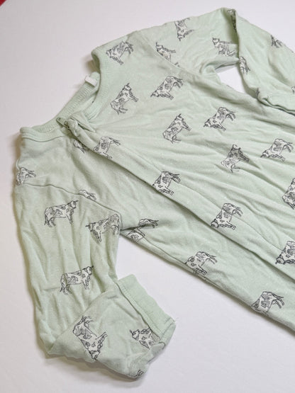 Coccoli Cow Print Footed Sleeper 18M