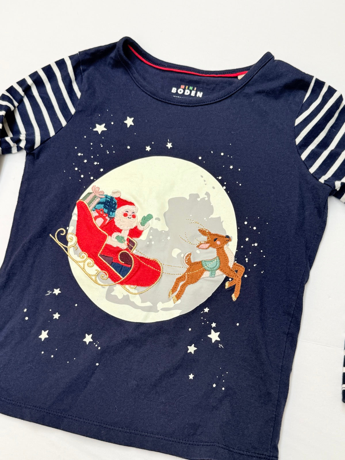 Mini Boden Santa Sleigh Long Sleeve Top 5-6Y