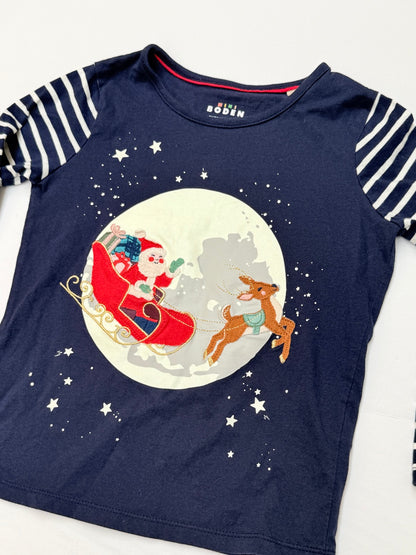 Mini Boden Santa Sleigh Long Sleeve Top 5-6Y