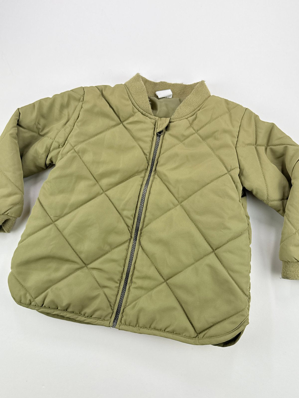 H&M Olive Green Quilted Jacket 12-18M