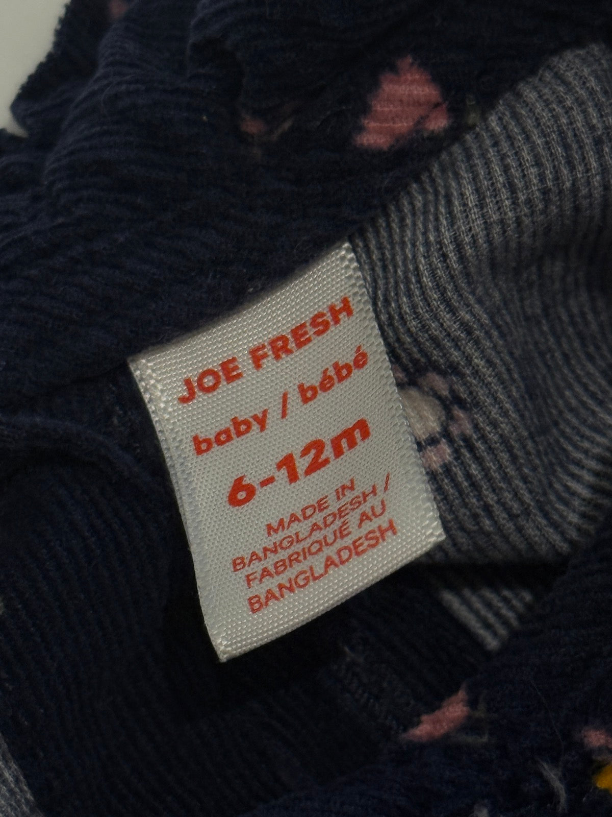 Joe Fresh Floral Corduroy Dress 6-12M