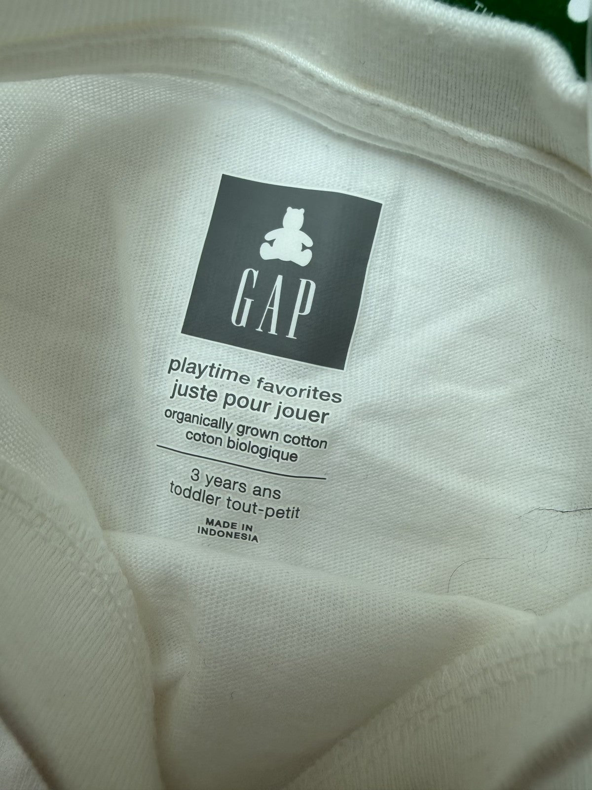 Gap White Long Sleeve Pocket Tee 3T