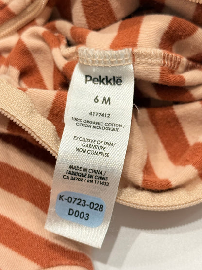 Pekkle Striped Dog Footed Sleeper 6M