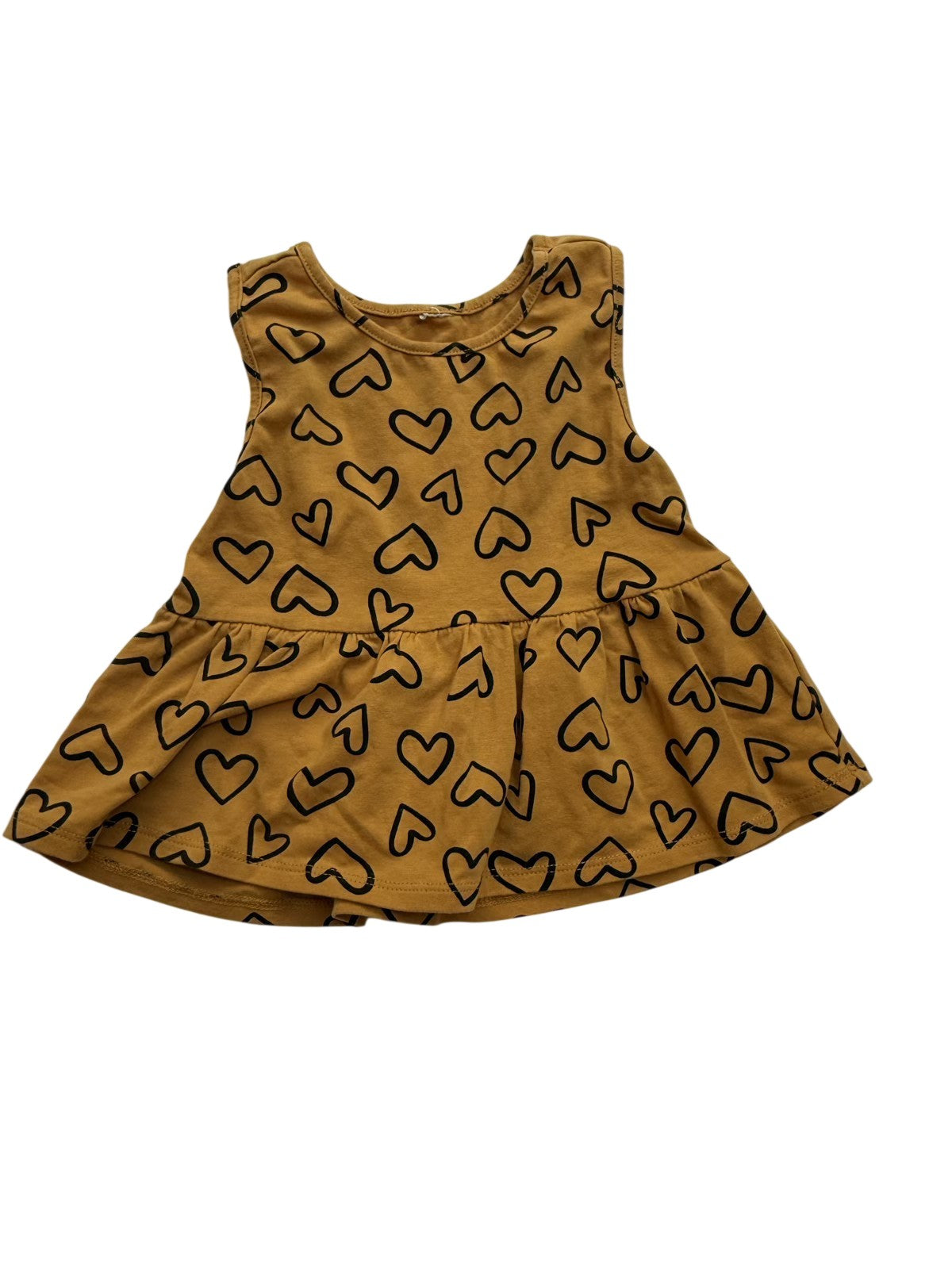 PL Kids Mustard Heart Print Dress Size 4