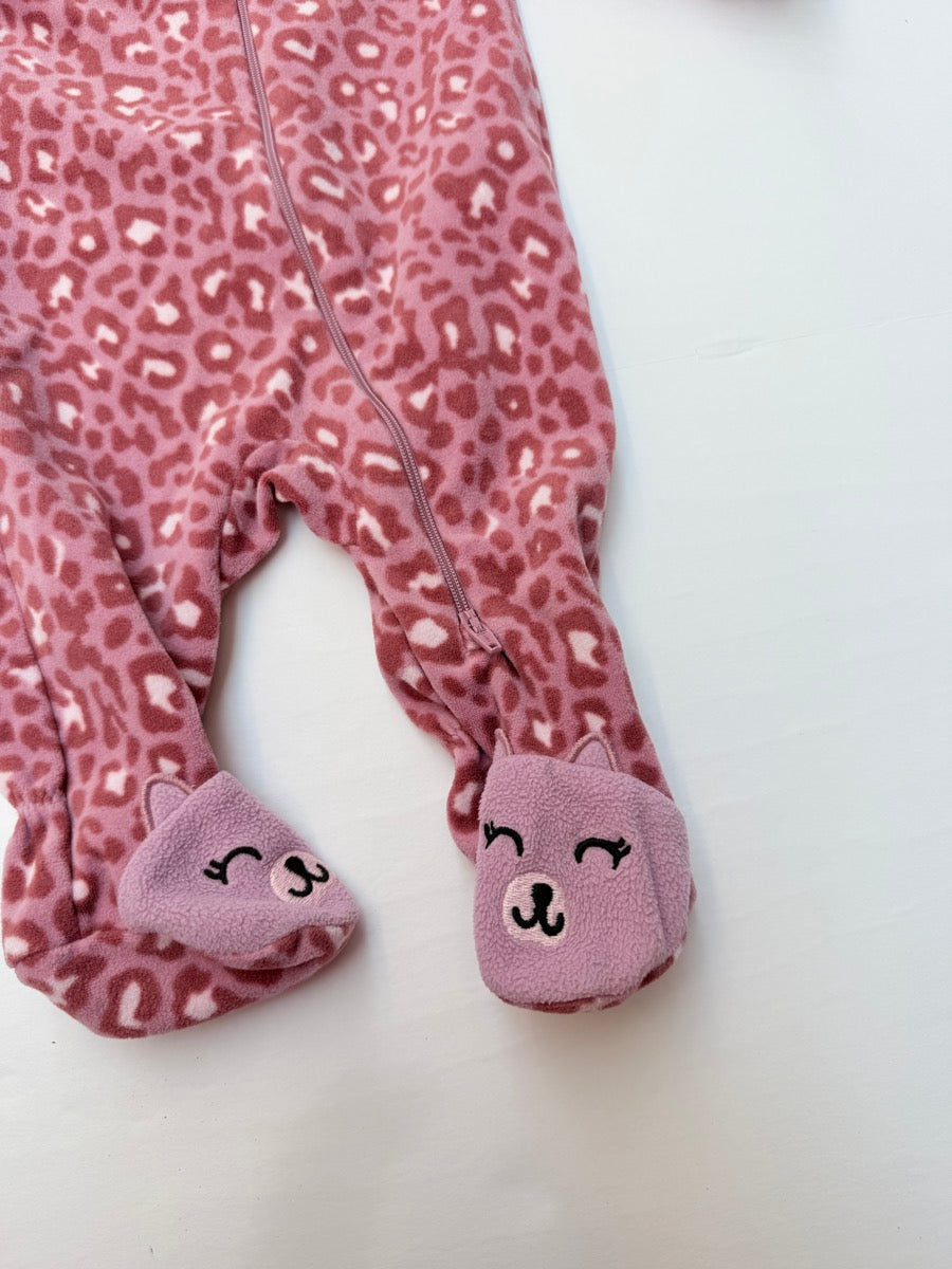 Joe Fresh Leopard Print Fleece Sleeper 0-3M