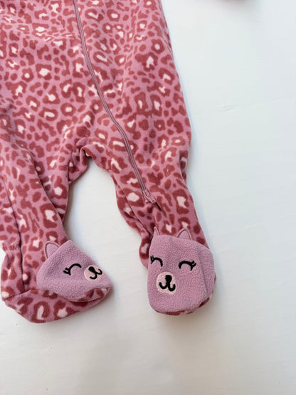 Joe Fresh Leopard Print Fleece Sleeper 0-3M