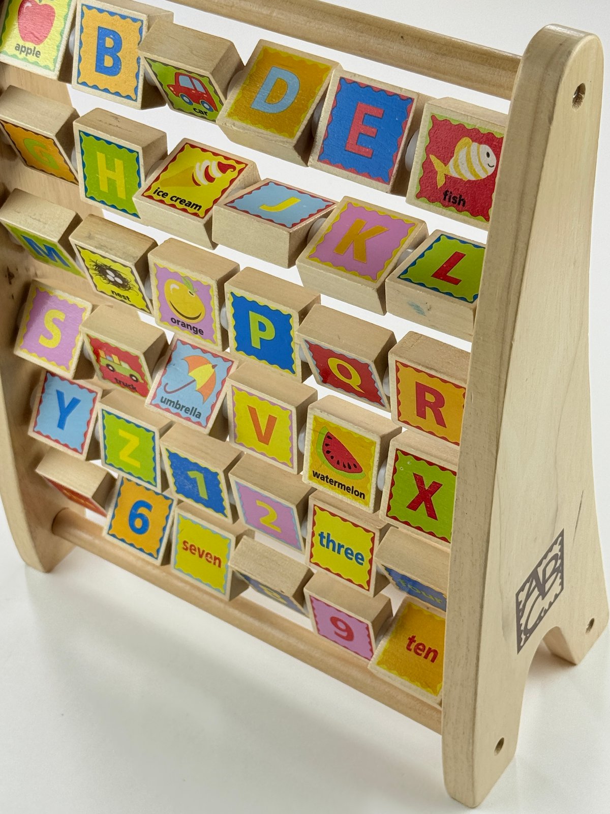 Wooden ABC 123 Abacus Learning Toy