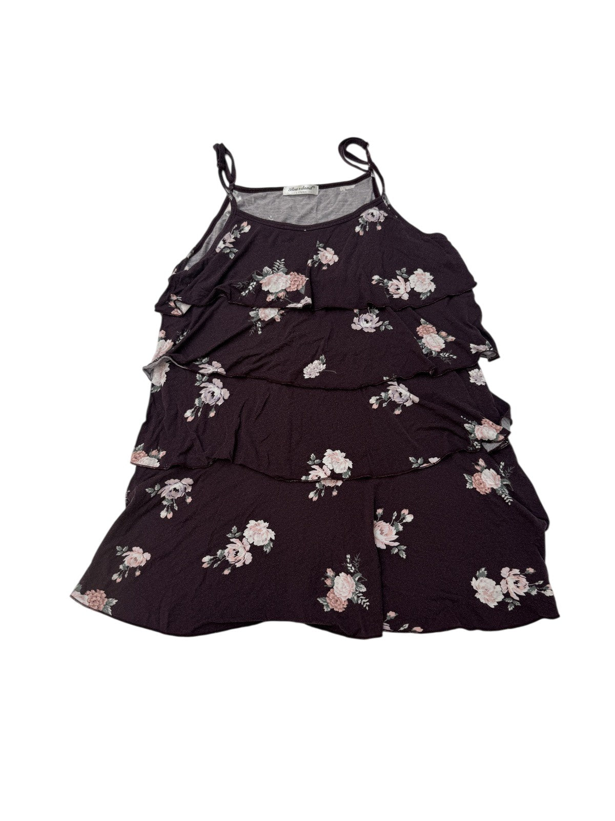 Bearsland Floral Tiered Ruffle Maternity Dress Size L