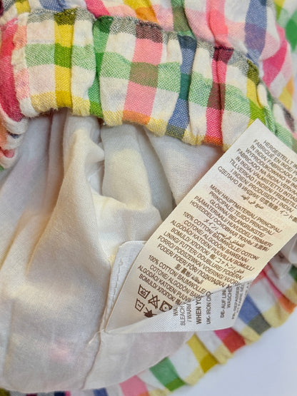 Mini Boden Rainbow Gingham Scallop Shorts 3Y
