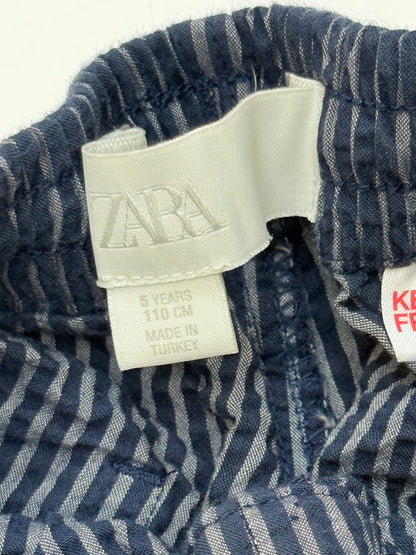 Zara Striped Seersucker Wide-Leg Pants 5Y