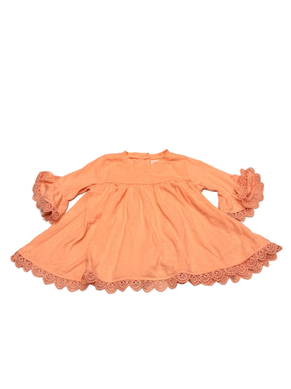 Dress Savannah Peach Lace Trim 3-4T