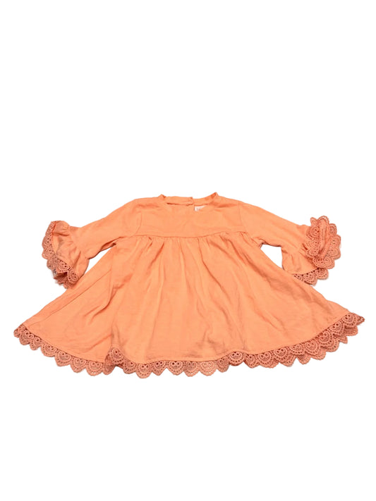Dress Savannah Peach Lace Trim 3-4T