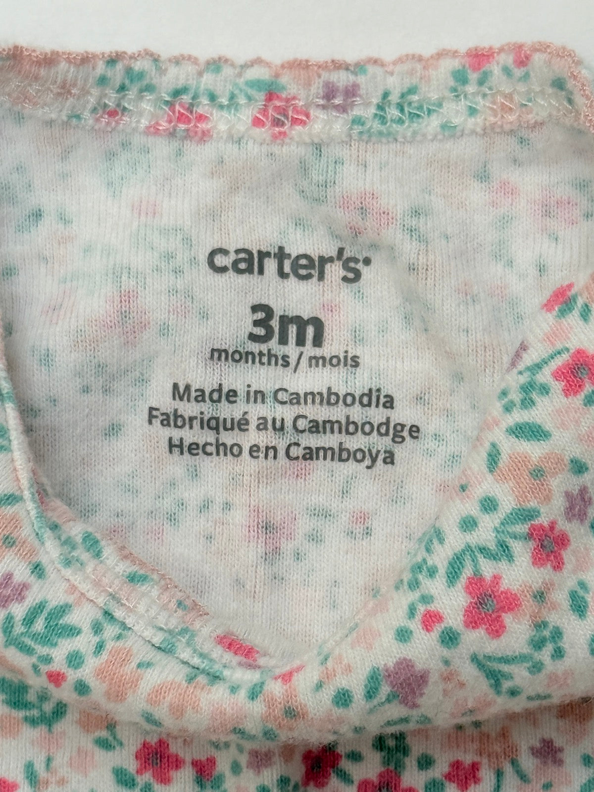 Carter's Floral Bodysuit Size 3M