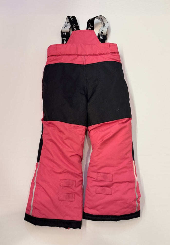 Deux par Deux Pink Snow Bib Pants 3Y