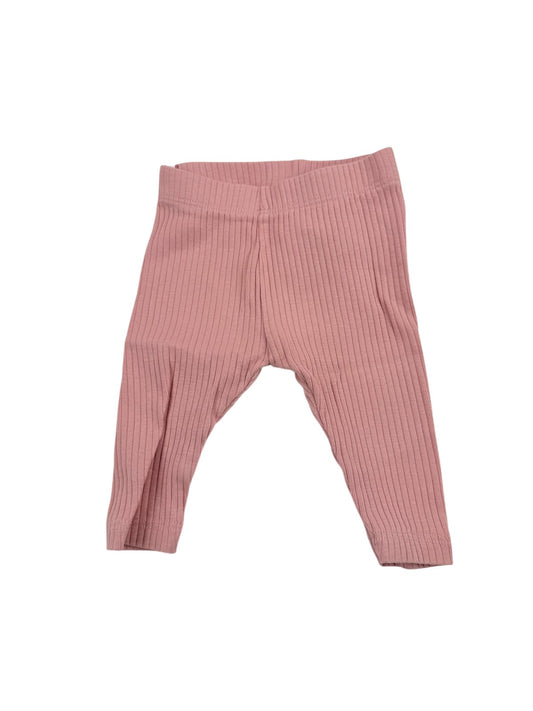 H&M Pink Ribbed Leggings Size 1-2M