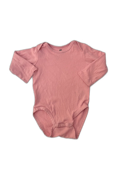 H&M Pink Long Sleeve Bodysuit 6-9M