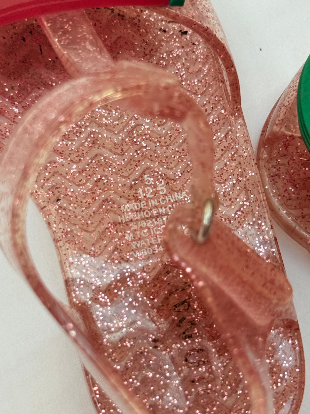 Watermelon Glitter Jelly Sandals Size 5