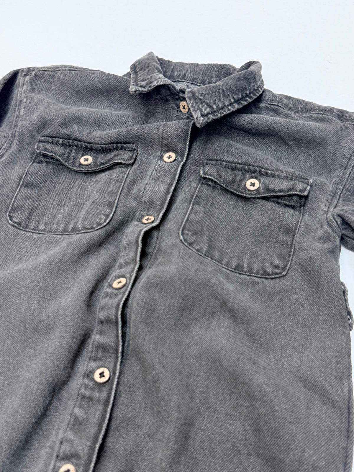 Zara Denim Button-Front Shirt Dress 2-3Y