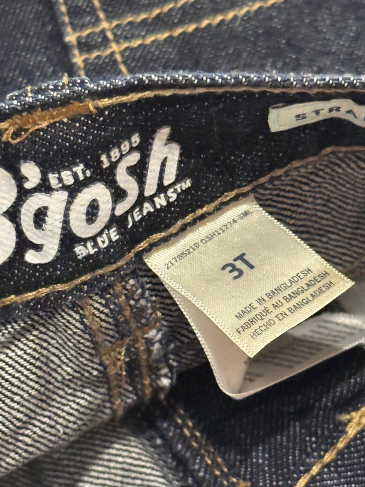 OshKosh B'gosh Dark Wash Straight Jeans 3T