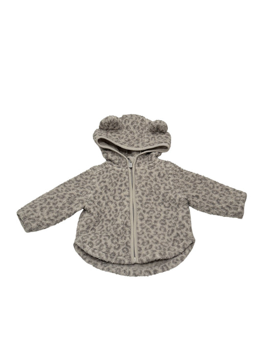 Old Navy Leopard Print Bear Hood Jacket 3-6M