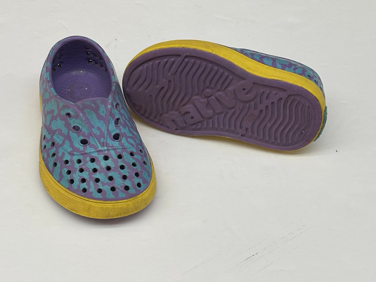 Native Miller Purple Teal Print Slip-On Shoes US8
