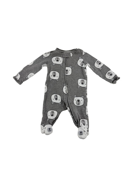 Carter's Gray Bear Print Sleeper NB