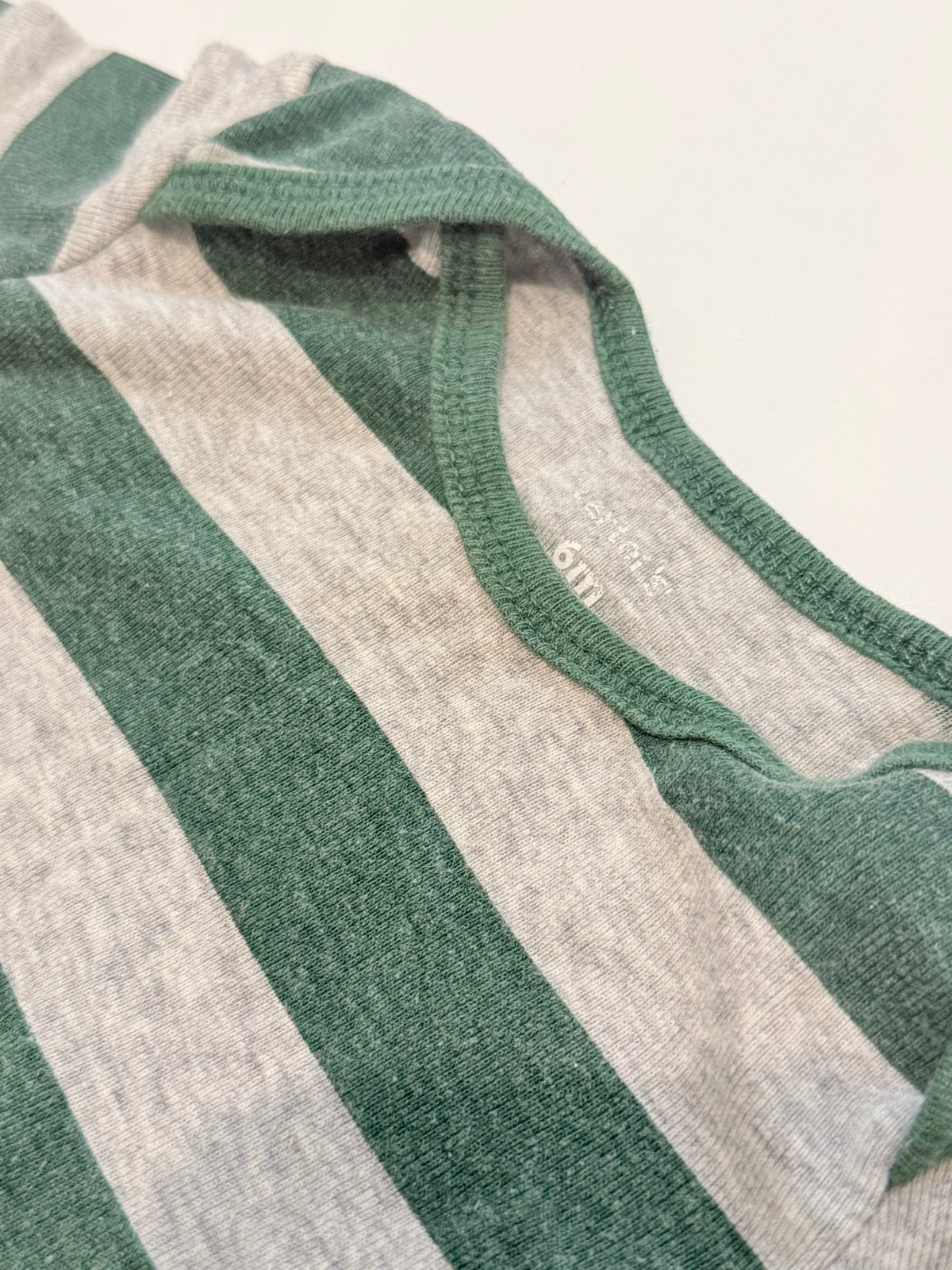 Carter's Green Gray Stripe Bodysuit 6m
