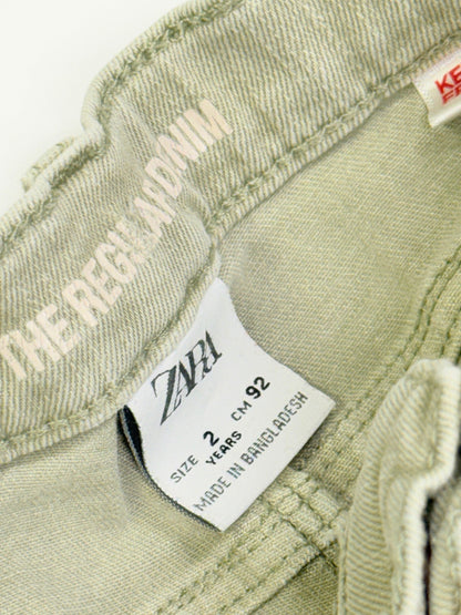 Zara Sage Green Regular Denim Jeans 2T