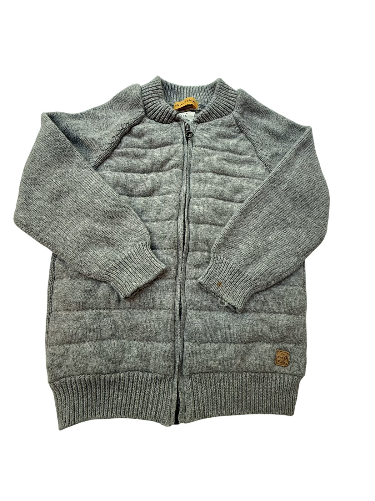 Zara Knitwear Gray Zip Cardigan 2-3Y