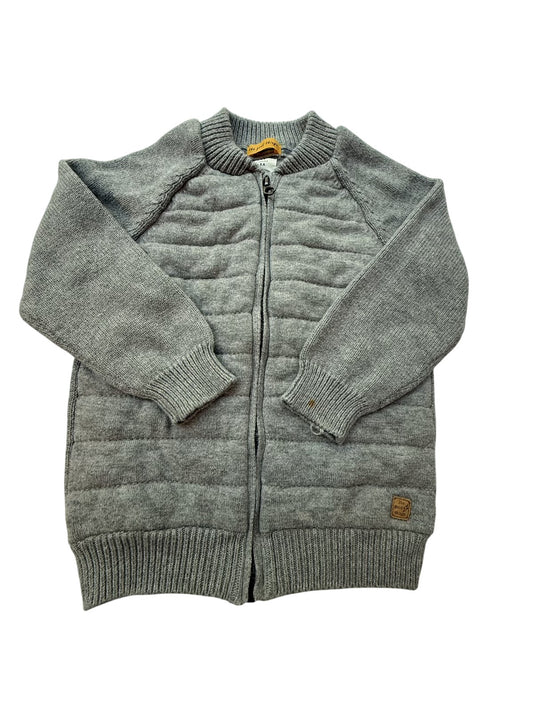 Zara Knitwear Gray Zip Cardigan 2-3Y