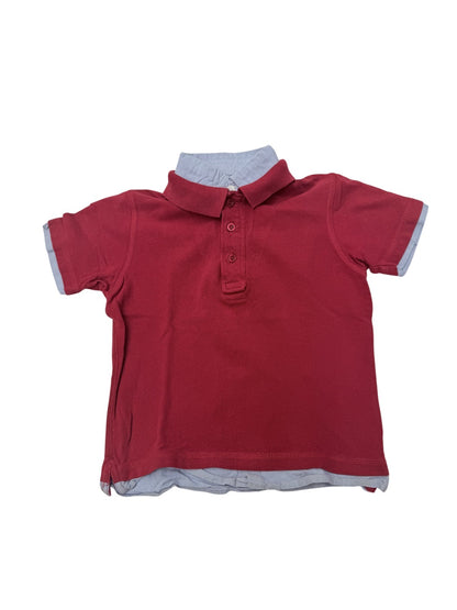 Buissonnière Red Layered Polo Shirt Size 6