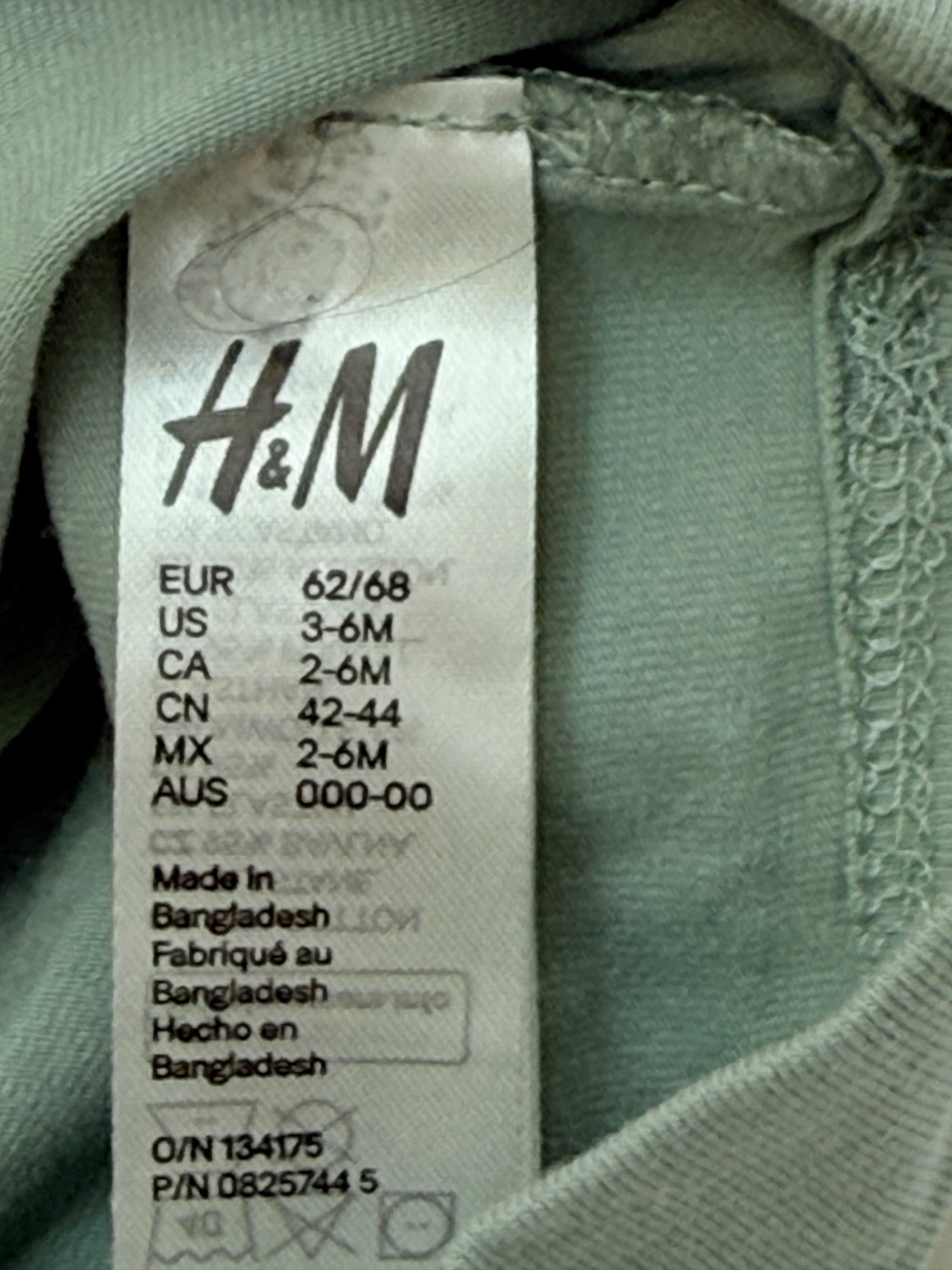 H&M Sage Green Beanie Hat 2-6M