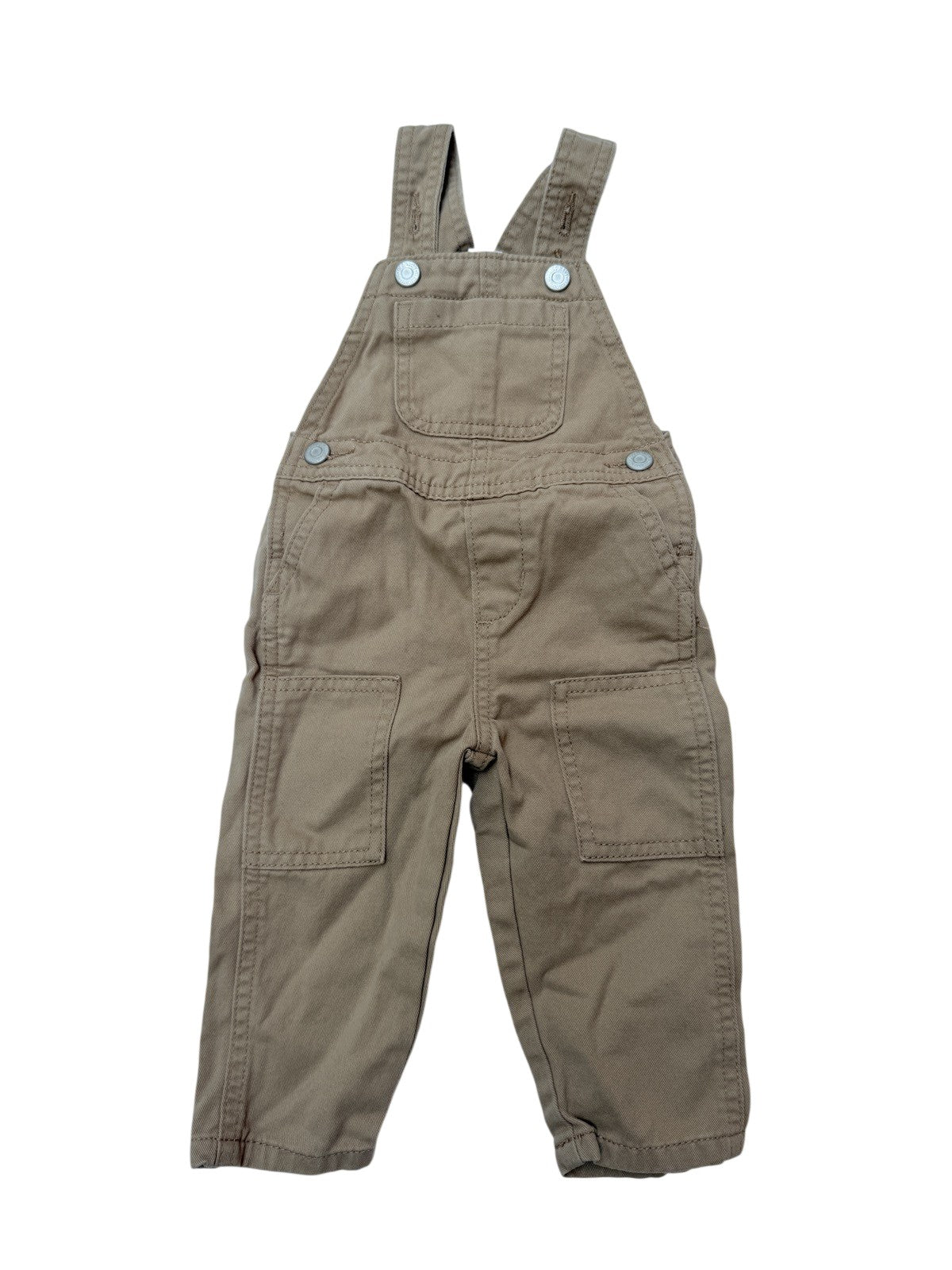 Old Navy Khaki Twill Overalls 6-12M