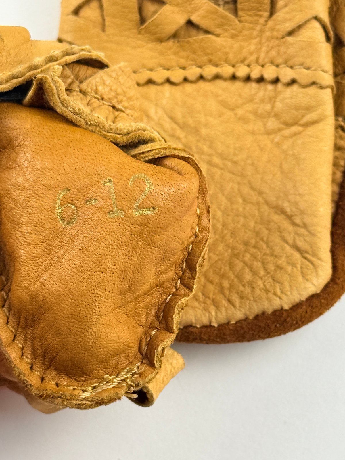 Tan Leather Baby Moccasin Booties 6-12