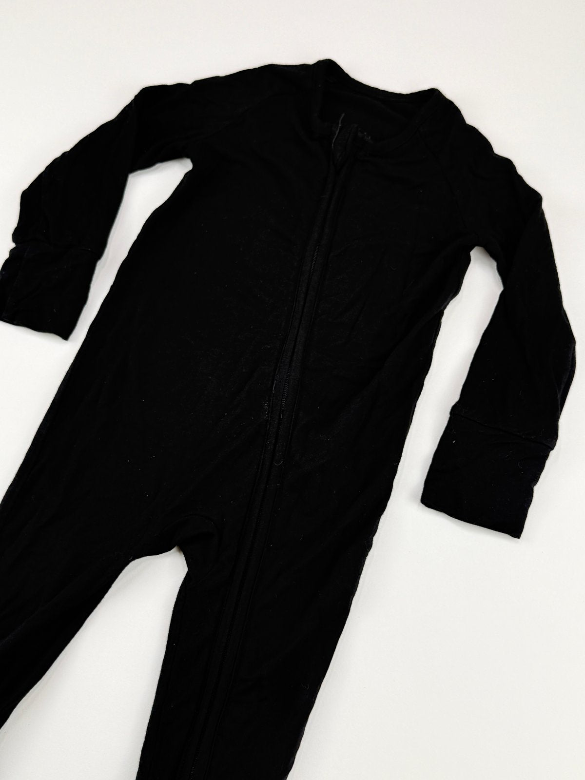 Black Zip-Up Bamboo Convertible Footie Sleeper 12-18m