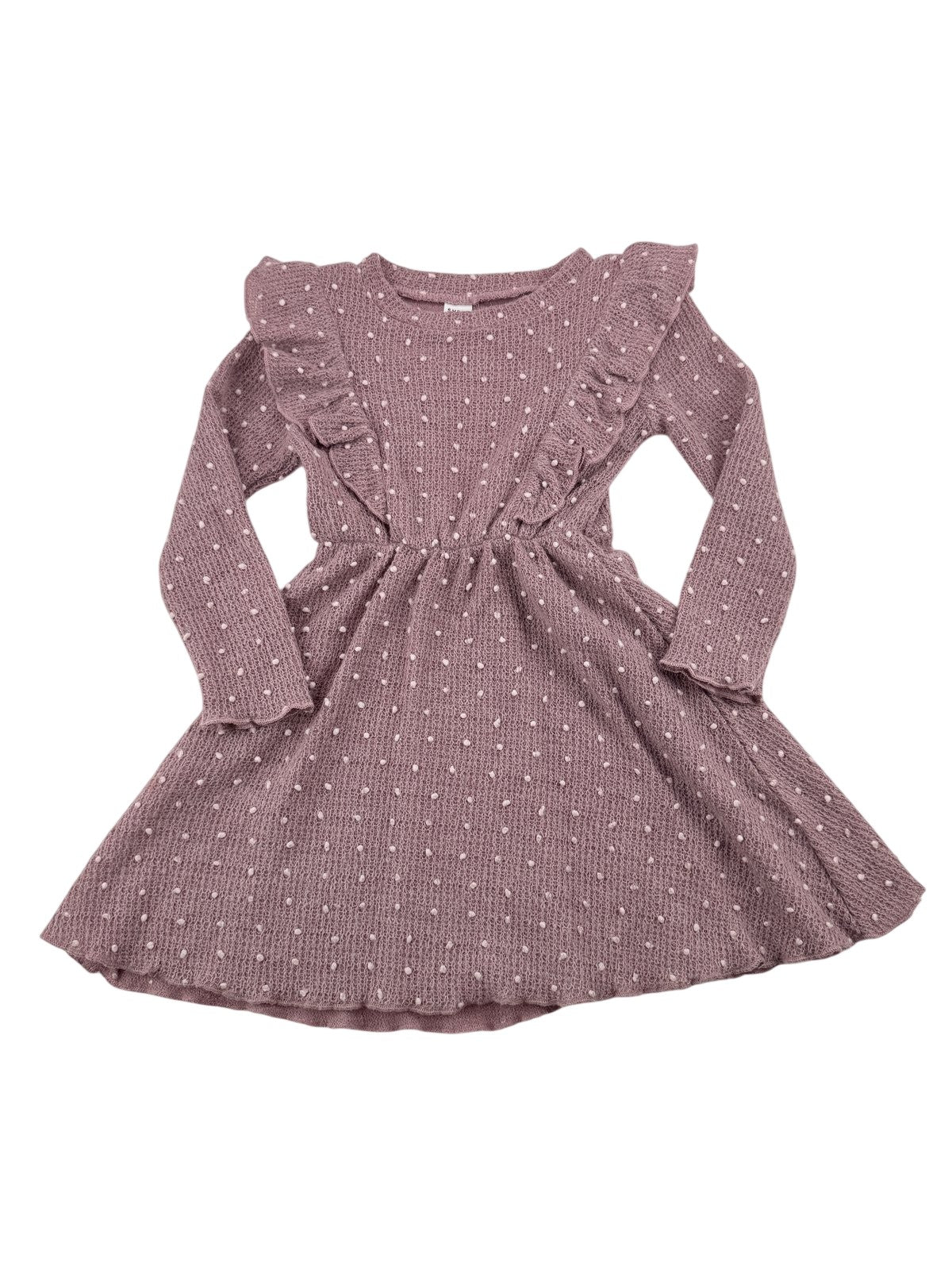 SHEIN Mauve Polka Dot Ruffle Dress 4Y