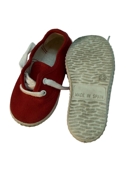 Javer Red Canvas Sneakers Size 22