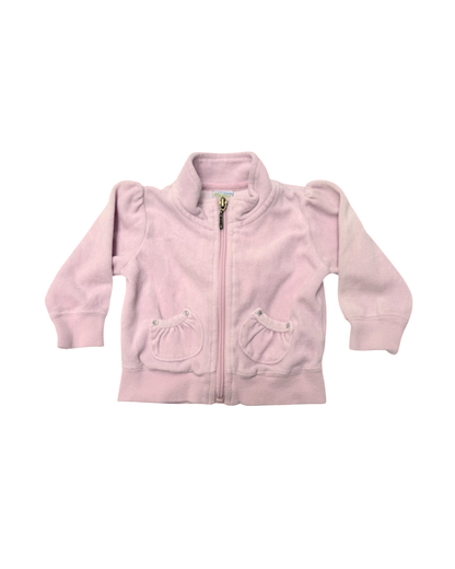 Please Mum Pink Velour Zip Jacket 12M