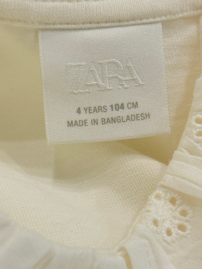Zara Ivory Eyelet Collar Blouse 4T