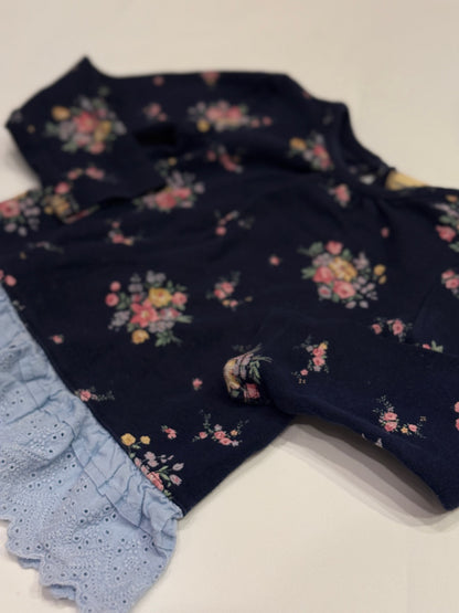 Omsed Rambler's Floral Navy Ruffle Top Girls 5