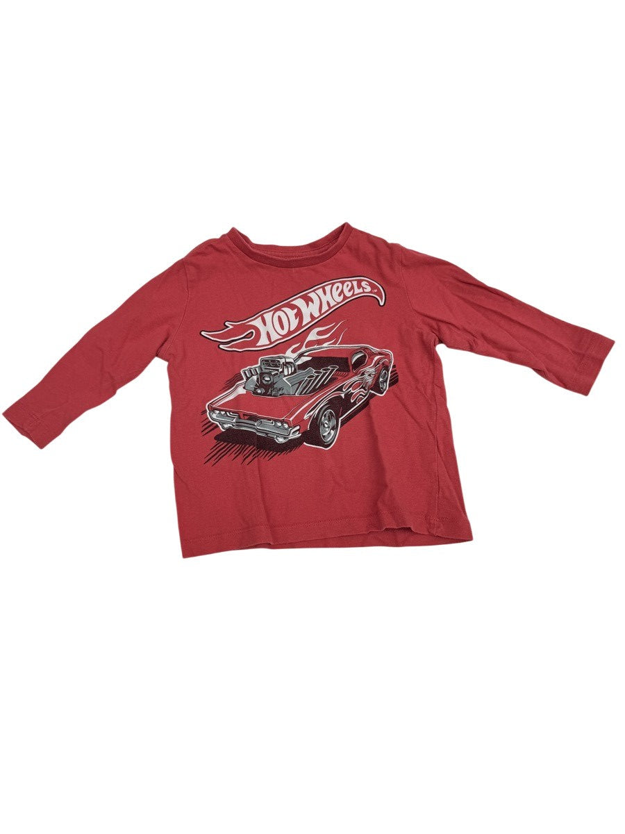 Hot Wheels Graphic Long Sleeve T-Shirt Size 2