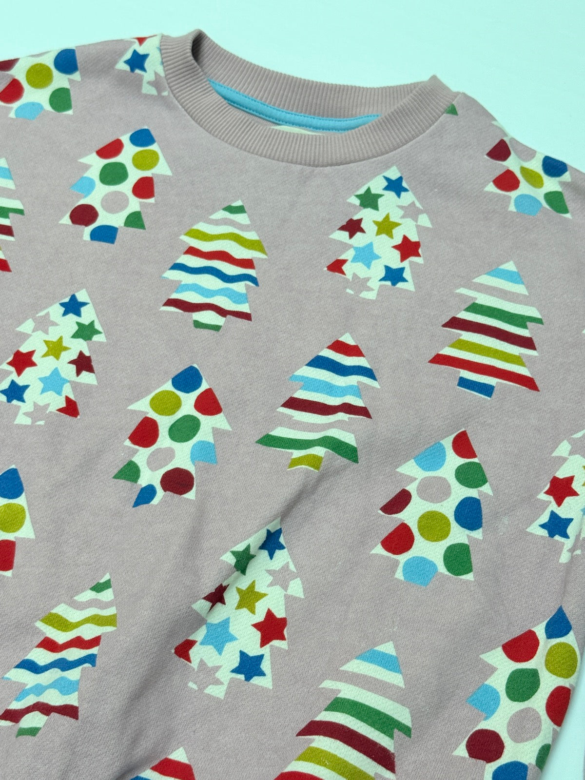 Mini Boden Pink Christmas Tree Sweatshirt Size 6-7Y