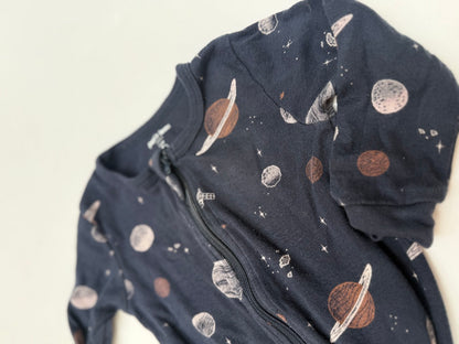 Petit Lem Planet Print Footed Sleeper 12M